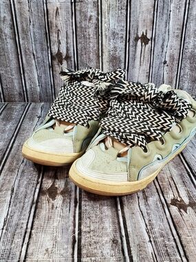 Lanvin Men's Curb Skate Sneakers Blue Gray Black Size 44 US 11